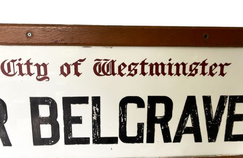UPPER BELGRAVE ST VITRIOLITE GLASS STREET SIGN C 1910 - ADDITIONAL PHOTO 4