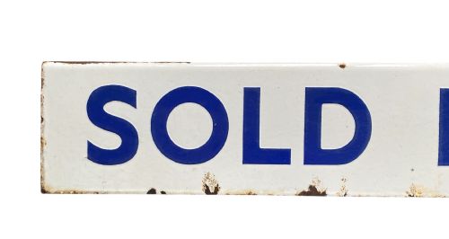 SOLD BY ENAMELLED DOUBLE SIDED SIGN C 1910 - ADDITIONAL PHOTO 1