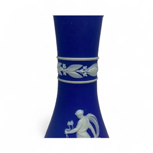 WEDGWOOD BLUE JASPER CLASSICAL RELIEF VASES C 1880 - ADDITIONAL PHOTO 2