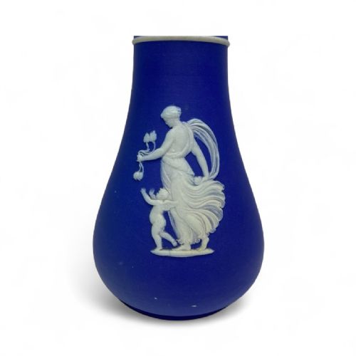 WEDGWOOD BLUE JASPER CLASSICAL RELIEF VASES C 1880 - ADDITIONAL PHOTO 6