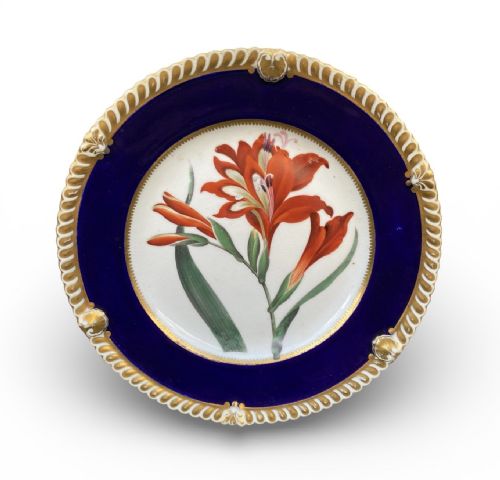 Chamberlains Worcester Dish, Superb Corn Flag, C. 1830.