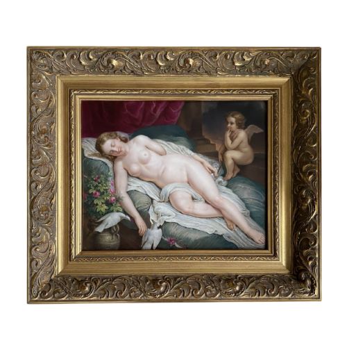 fig 1. KPM Berlin plaque Venus and Cupid, c. 1870.