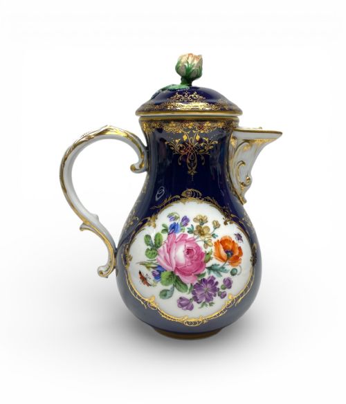 fig 2. Meissen topographical coffee pot, Dresden, c. 1860.