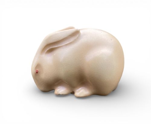 Royal Worcester Netsuke Rabbit, Dated 1913.