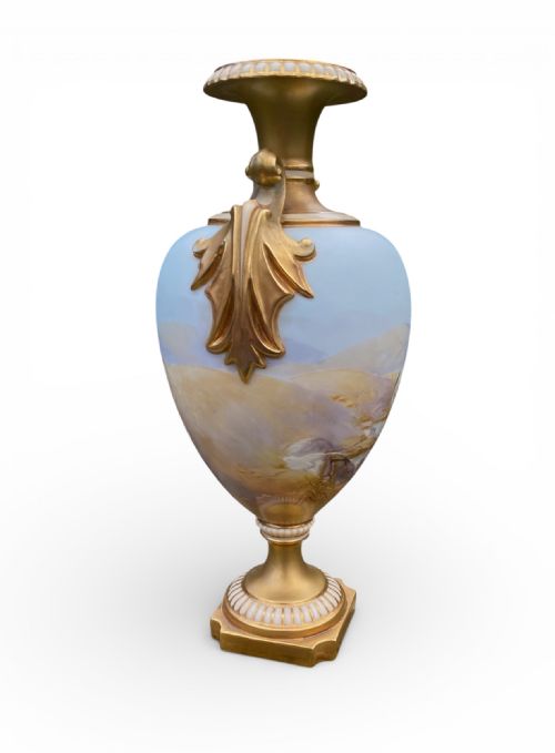 ROYAL WORCESTER VASE STORKS WALTER POWELL D 1913 - ADDITIONAL PHOTO 2