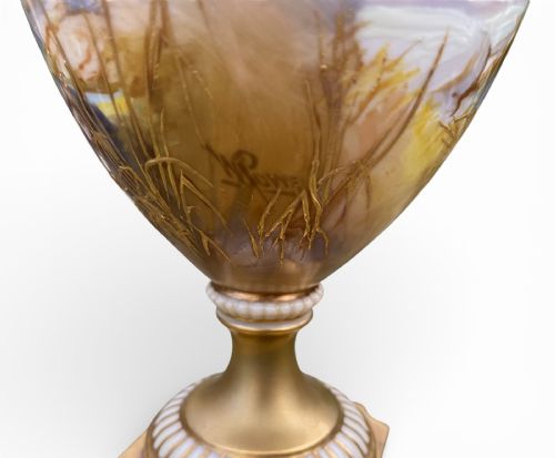 ROYAL WORCESTER VASE STORKS WALTER POWELL D 1913 - ADDITIONAL PHOTO 5