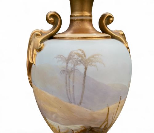 ROYAL WORCESTER VASE STORKS WALTER POWELL D 1913 - ADDITIONAL PHOTO 6