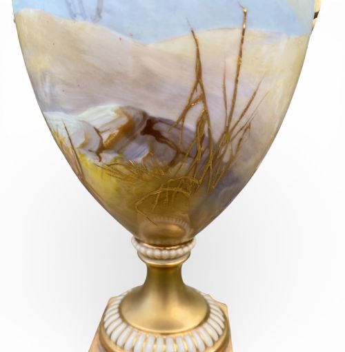 ROYAL WORCESTER VASE STORKS WALTER POWELL D 1913 - ADDITIONAL PHOTO 7