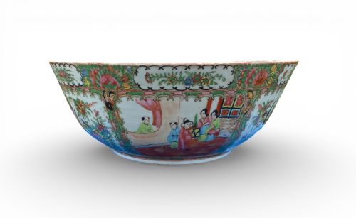 CANTONESE PORCELAIN PUNCH BOWL CHINA C 1900 - ADDITIONAL PHOTO 3
