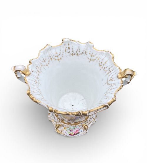fig 2. French porcelain cache pot and stand, c. 1850.