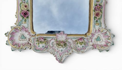RUDOLSTADT VOLSTEDT PORCELAIN ROCOCO MIRROR C 1900 - ADDITIONAL PHOTO 5
