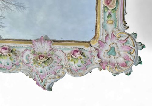 RUDOLSTADT VOLSTEDT PORCELAIN ROCOCO MIRROR C 1900 - ADDITIONAL PHOTO 8