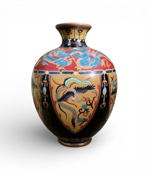 fig 1. Japanese cloisonné vase, Meiji Period.