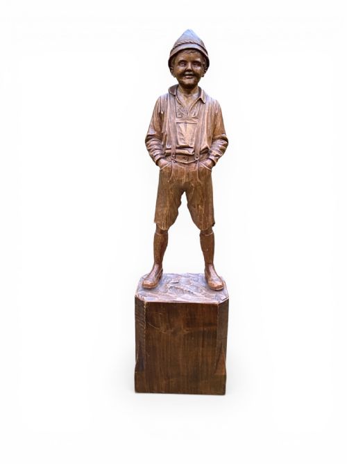 Black Forest Carving of a Boy, C. 1920.
