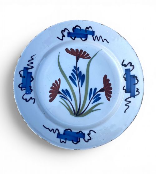 London Delft Polychrome Plate, C. 1740.