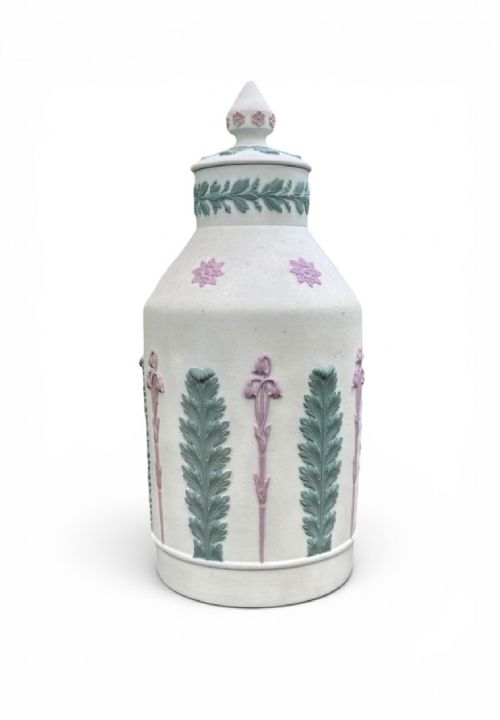 Wedgwood Three Colour Jar & Cover, C. 1850.