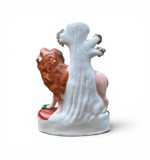 PAIR STAFFORDSHIRE POTTERY LION SPILL VASES C 1850 - ADDITIONAL PHOTO 4