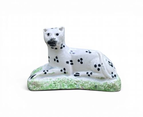 Staffordshire Pottery Snow Leopard, C. 1810.