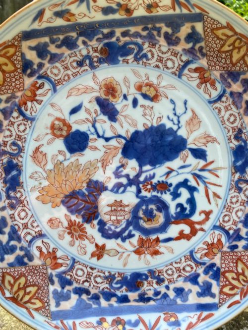 CHINESE IMARI PORCELAIN DISH C 1740 QING DYNASTY - ADDITIONAL PHOTO 5