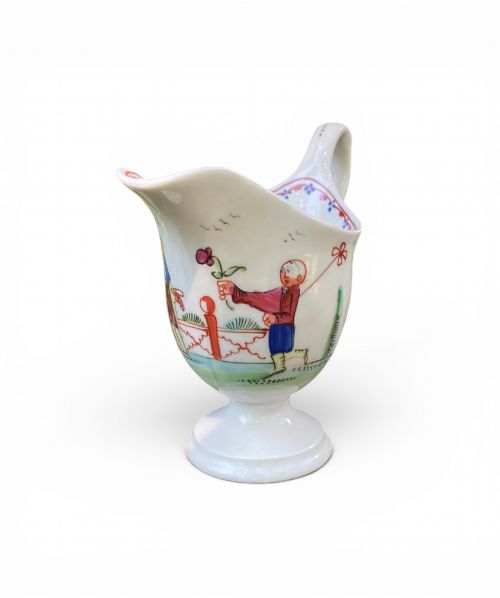 NEW HALL PORCELAIN CLIP HANDLED JUG C 1790 PATTERN 20 - ADDITIONAL PHOTO 1