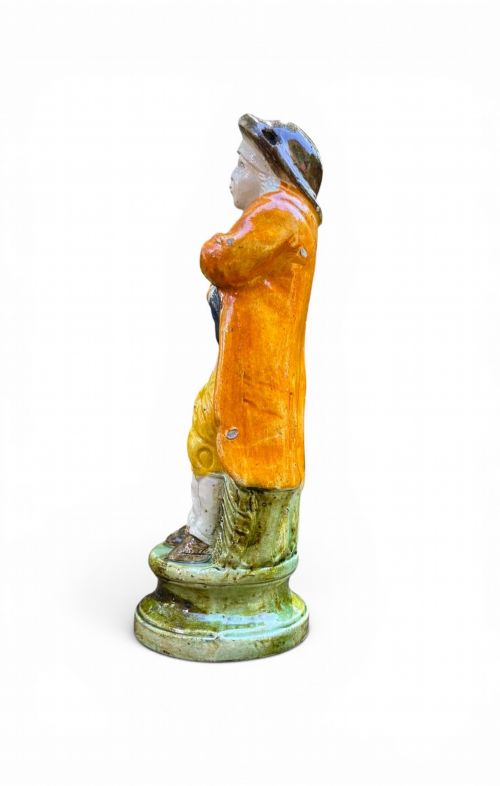 PRATTWARE POTTERY FIGURE WINTER STAFFORDSHIRE C 1800 - ADDITIONAL PHOTO 2
