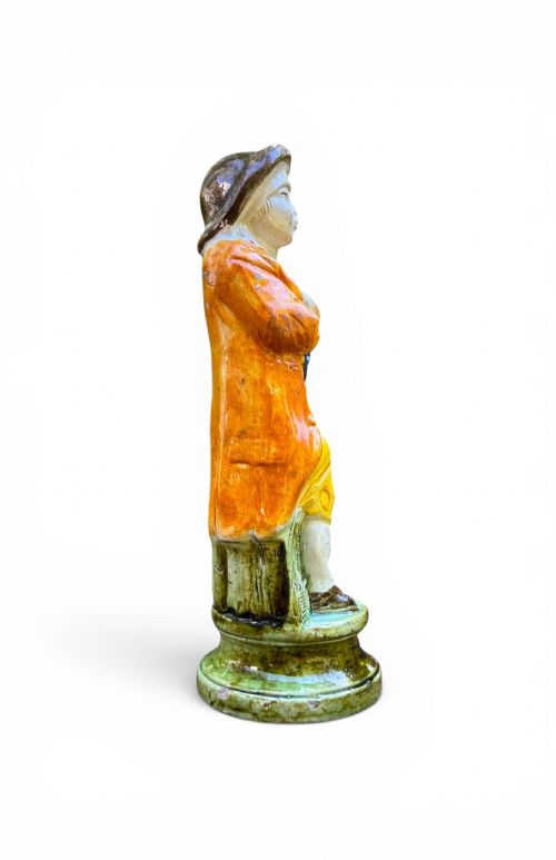 PRATTWARE POTTERY FIGURE WINTER STAFFORDSHIRE C 1800 - ADDITIONAL PHOTO 3