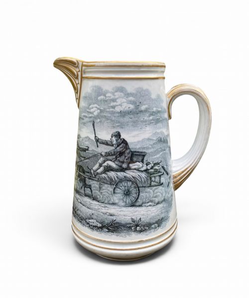 Copeland Pottery Going to the Derby Jug, C. 1870.