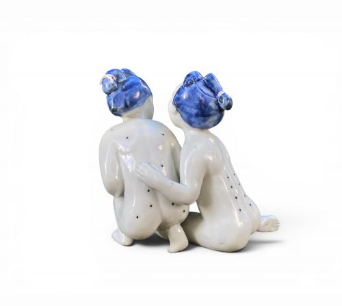 Hirado Porcelain Figure Group, Japan, C. 1880, Meiji Period.
