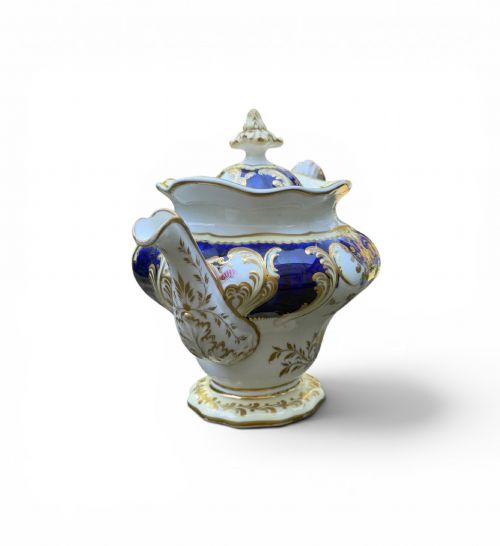 ENGLISH PORCELAIN ROCOCO TEAPOT C 1840 - ADDITIONAL PHOTO 1
