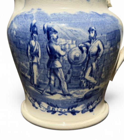 STAFFORDSHIRE POTTERY JUG THE BRITISH VOLUNTEERS C 1850 - ADDITIONAL PHOTO 5