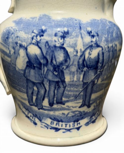 STAFFORDSHIRE POTTERY JUG THE BRITISH VOLUNTEERS C 1850 - ADDITIONAL PHOTO 6