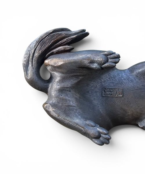 JAPANESE BRONZE OKIMONO TANUKI SHOSAI MEIJI PERIOD - ADDITIONAL PHOTO 8