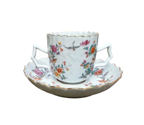 CHINESE PORCELAIN CUP STAND FAMILLE ROSE C 1750 - ADDITIONAL PHOTO 5