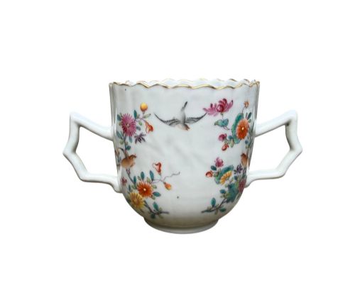 CHINESE PORCELAIN CUP STAND FAMILLE ROSE C 1750 - ADDITIONAL PHOTO 6