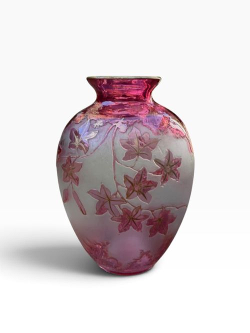 Kralik Acid Etched Glass Vase, C. 1920, Bohemia