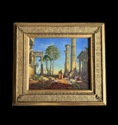 English Porcelain Plaque, Byron’s Dream, C. 1835.