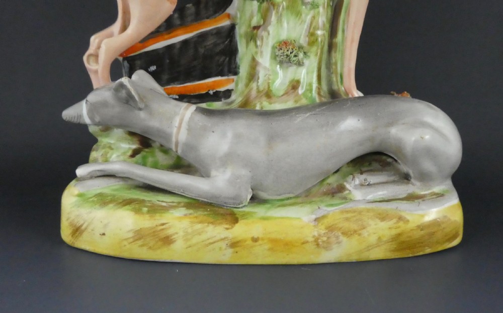 Staffordshire pottery Greyhounds spill Vase, c. 1860 View IV