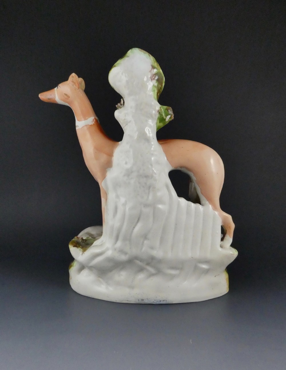 Staffordshire pottery Greyhounds spill Vase, c. 1860 View VII