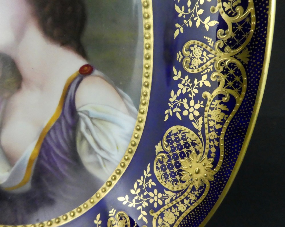 Paragon porcelain cabinet plate. The Listening Girl, F. Micklewright, c. 1900. View V