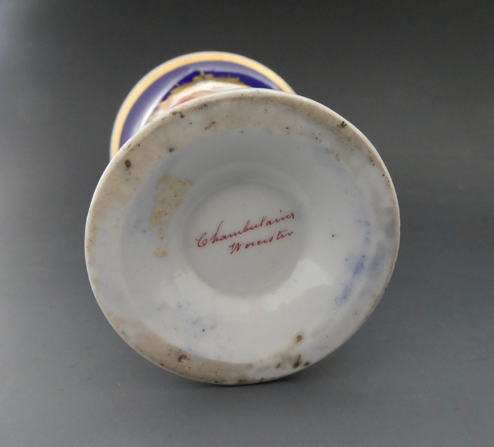 Chamberlains Worcester porcelain spill vase, c. 1820. View VIII