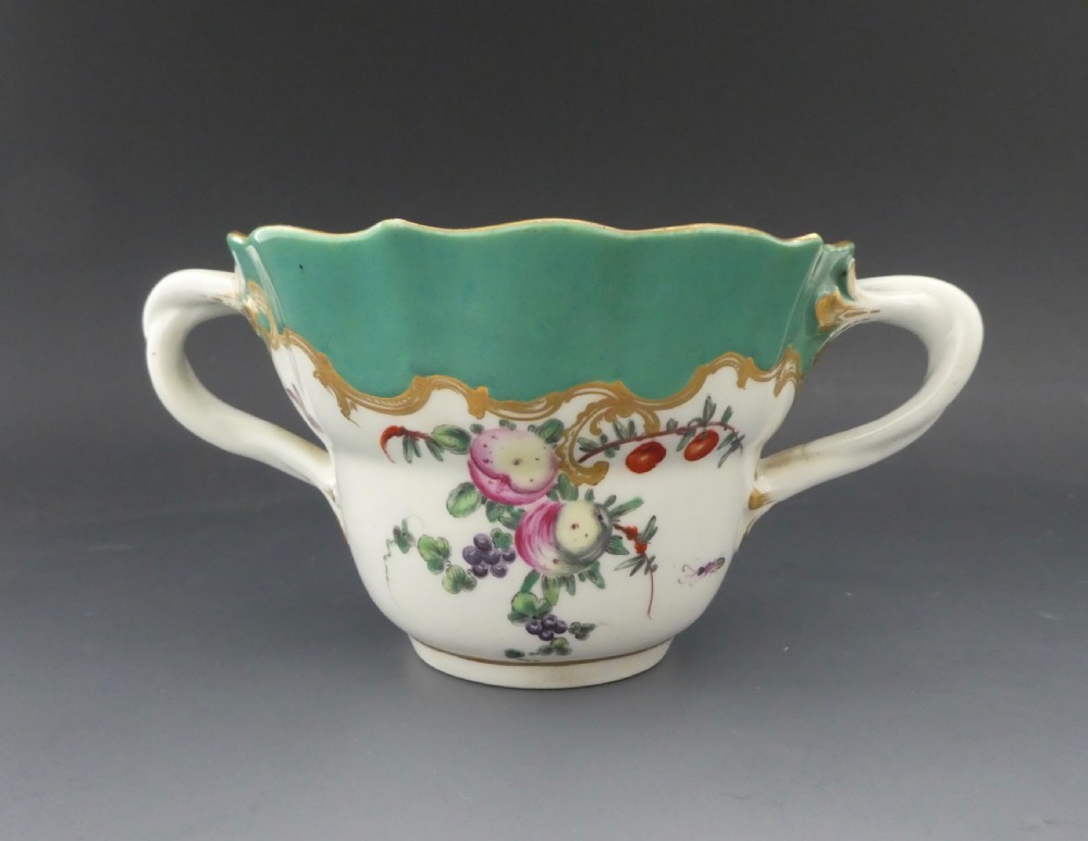 Worcester porcelain chocolate cup and saucer, c.1770. View X
