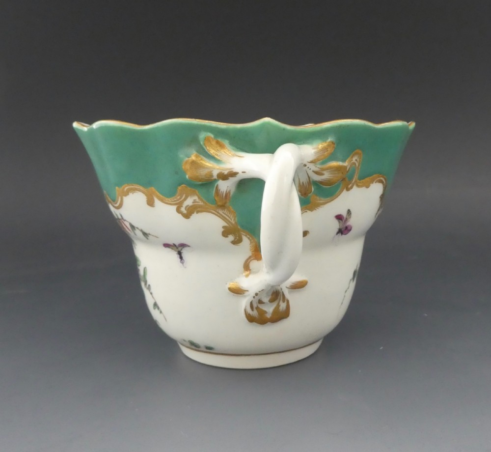 Worcester porcelain chocolate cup and saucer, c.1770. View XII