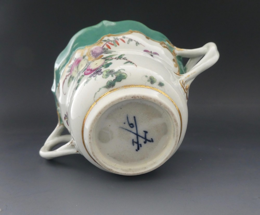 Worcester porcelain chocolate cup and saucer, c.1770. View XIII