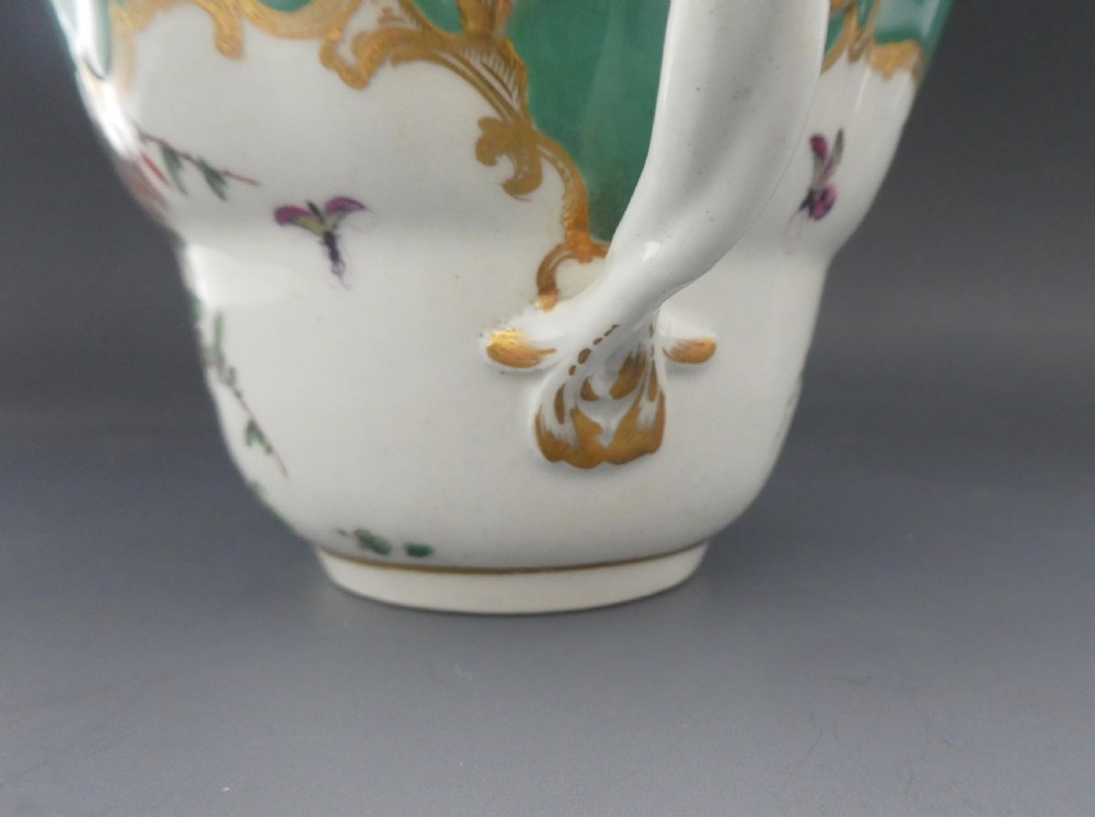 Worcester porcelain chocolate cup and saucer, c.1770. View XIV