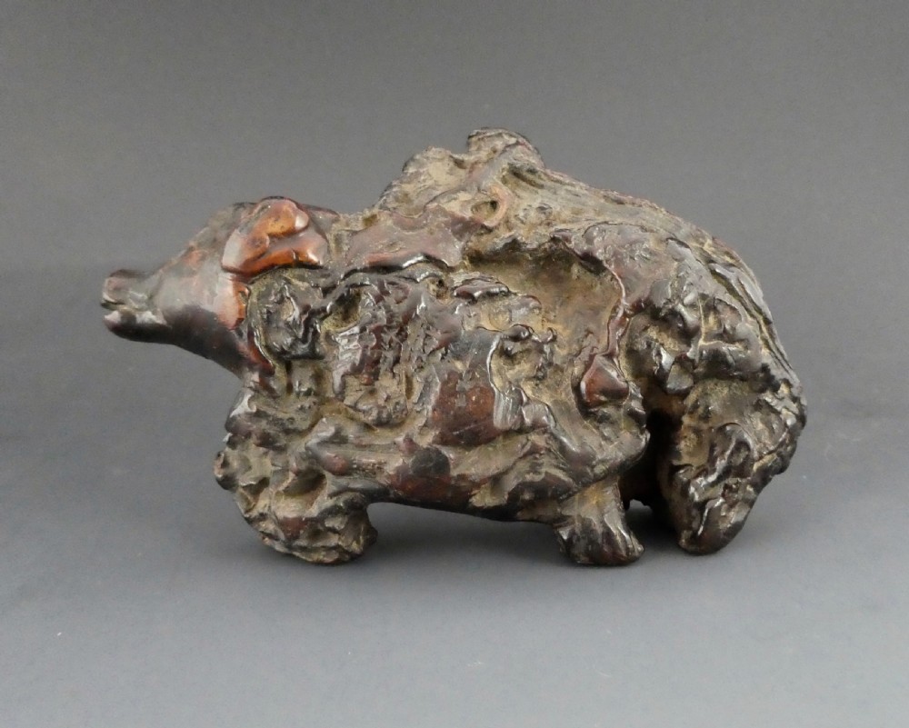 Chinese rootwood carving ‘Boy upon an ox’. 18th Century. Qing Dynasty. View V