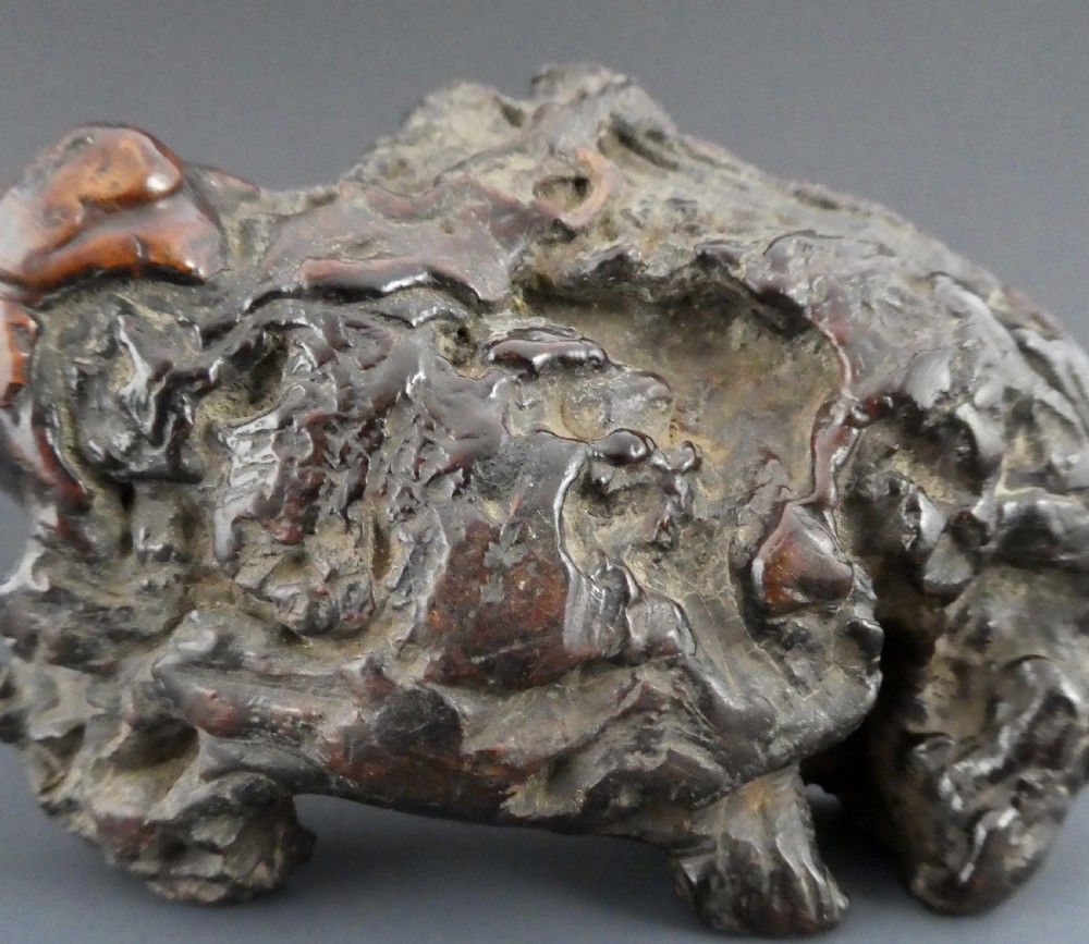 Chinese rootwood carving ‘Boy upon an ox’. 18th Century. Qing Dynasty. View VI