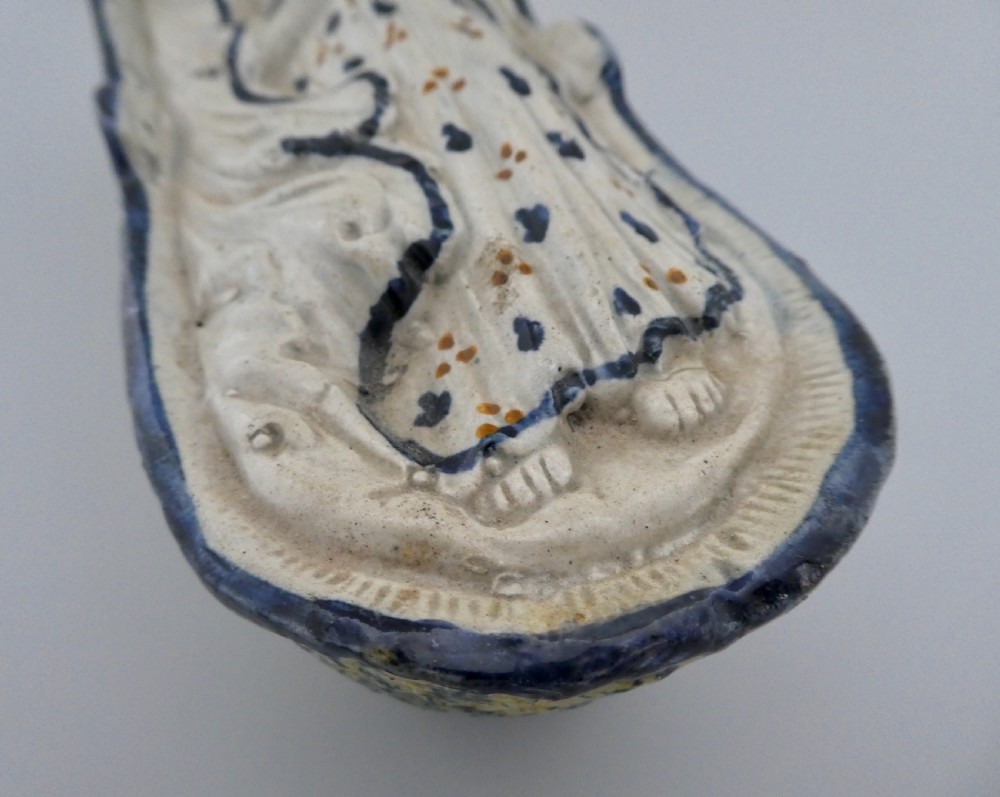 Large Staffordshire Prattware child in a cradle, c. 1800. View IX