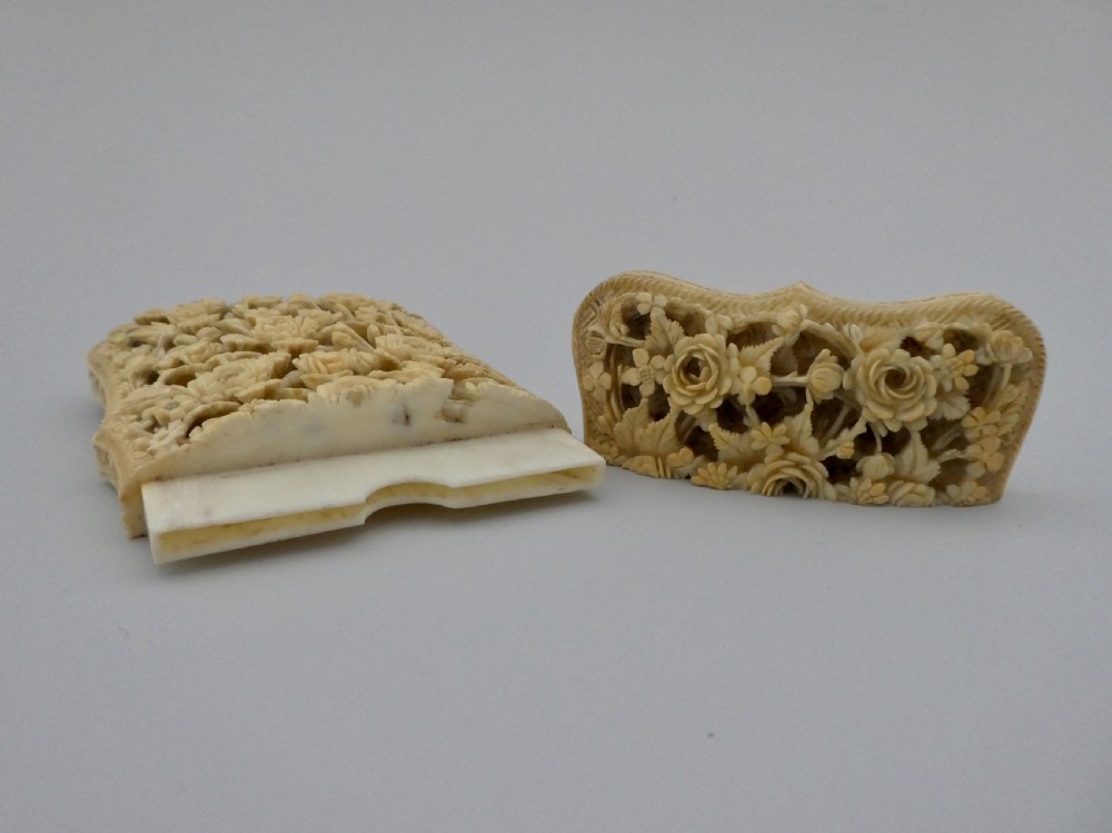 Chinese carved ivory card case of large size, Canton, c. 1820. View X
