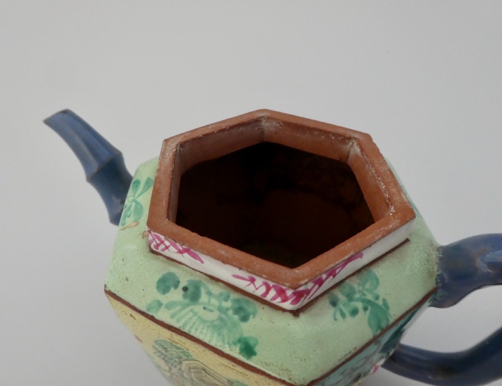 Chinese Yixing stoneware enamelled teapot. 18th Century. Qing Dynasty. View VIII