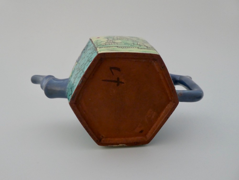 Chinese Yixing stoneware enamelled teapot. 18th Century. Qing Dynasty. View IX